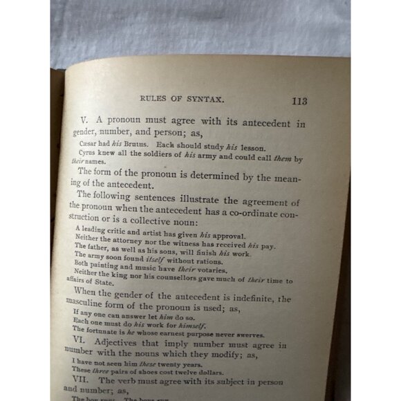 Higher English By J.N. Patrick 1896 Hardcover Grammar Book With Preface & Lesson - Picture 9 of 15